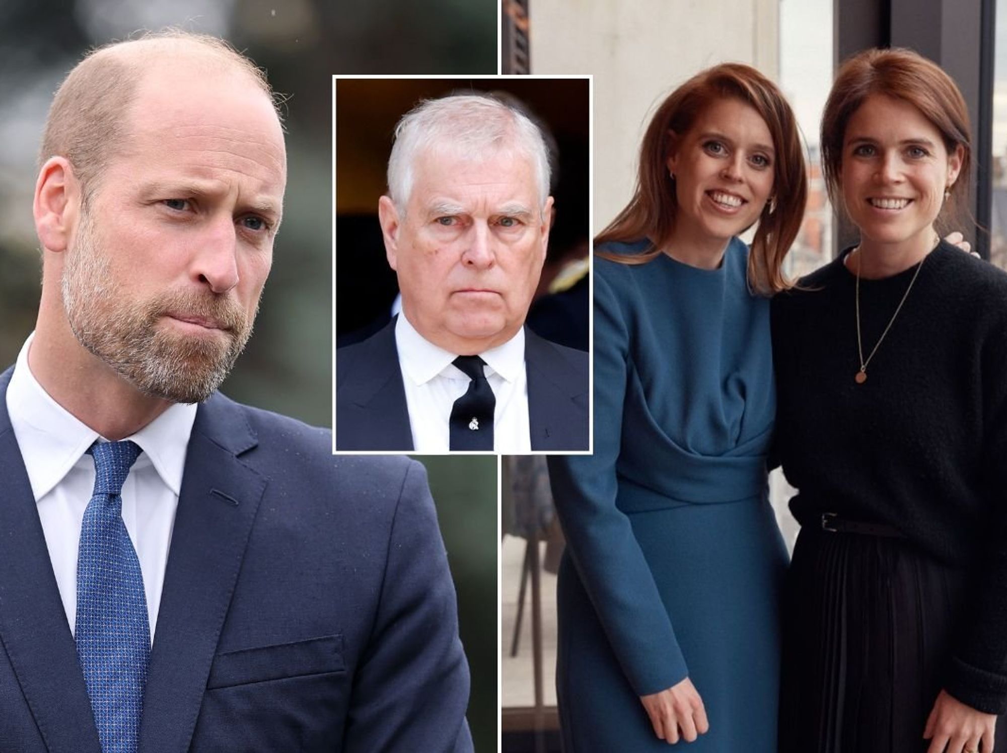 Prince William, Prince Andrew, Princess Beatrice, Princess Eugenie
