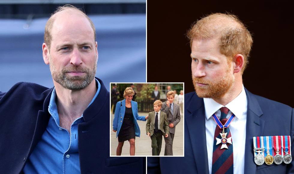 Prince William, Prince Harry and Princess Diana