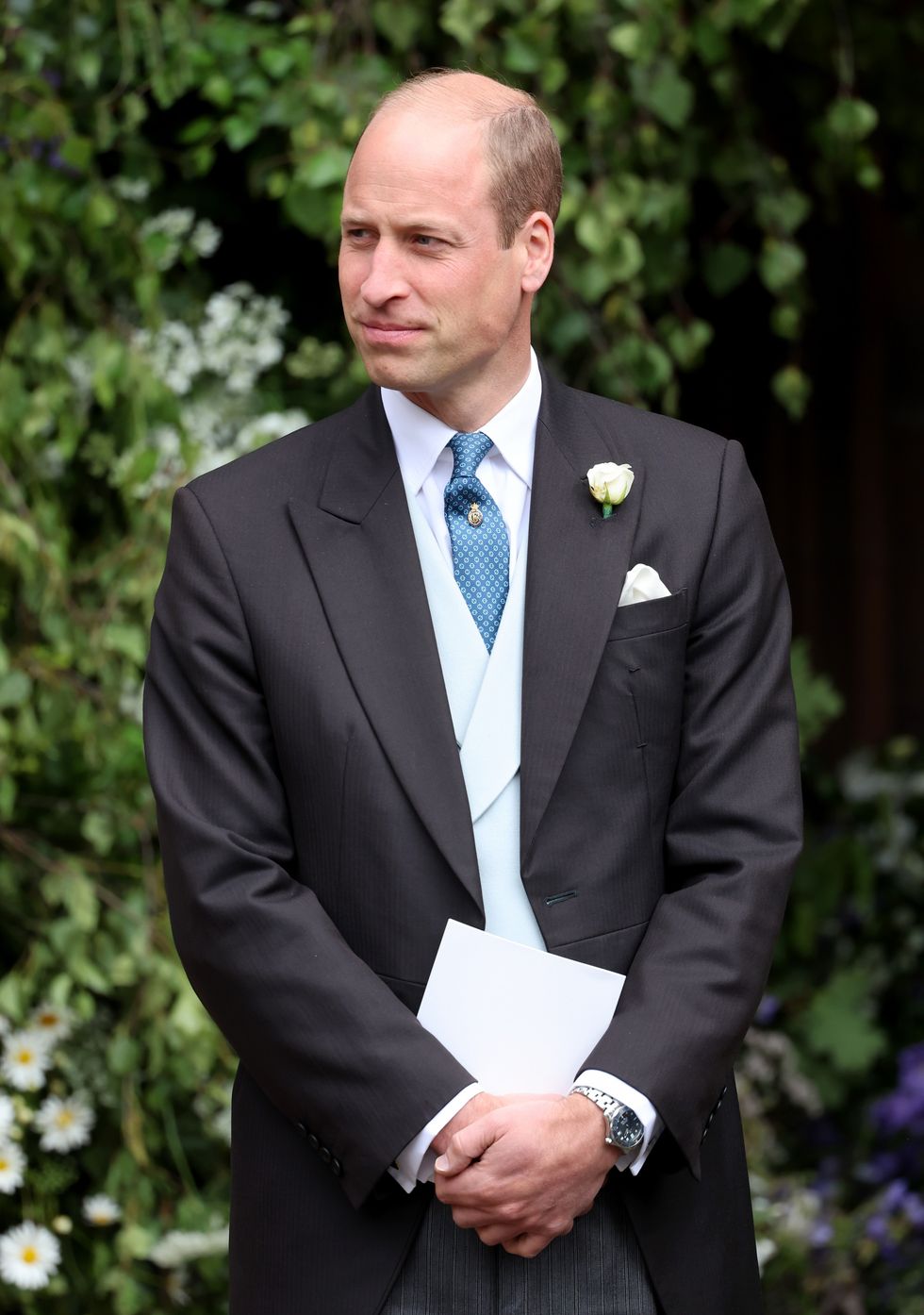 Prince William, Prince of Wales smiles after the wedding ceremony