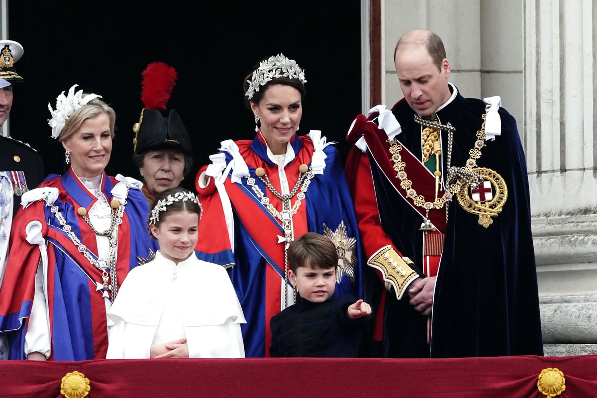 Prince William, Princess Kate, Princess Charlotte and Price Louis on the balcony 