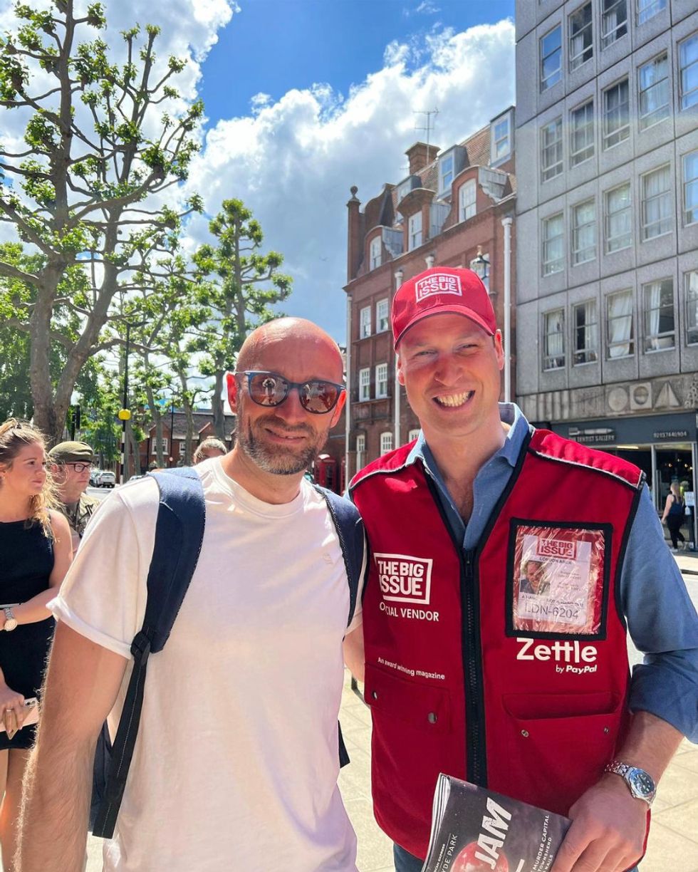 Prince William selling copies of the Big Issue