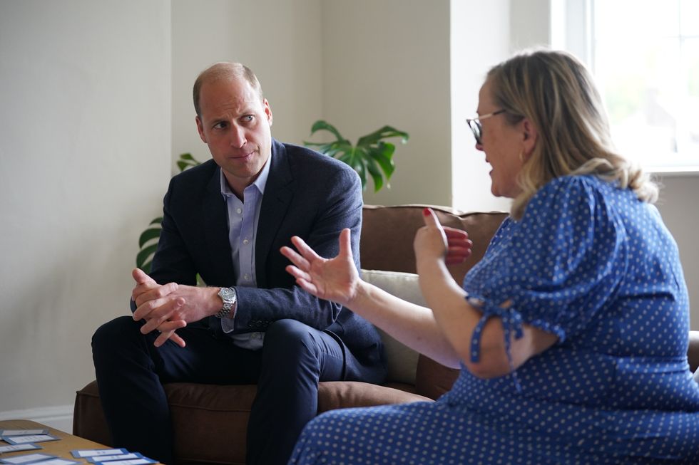 Prince William speaking to Clinical Lead Jane Boland