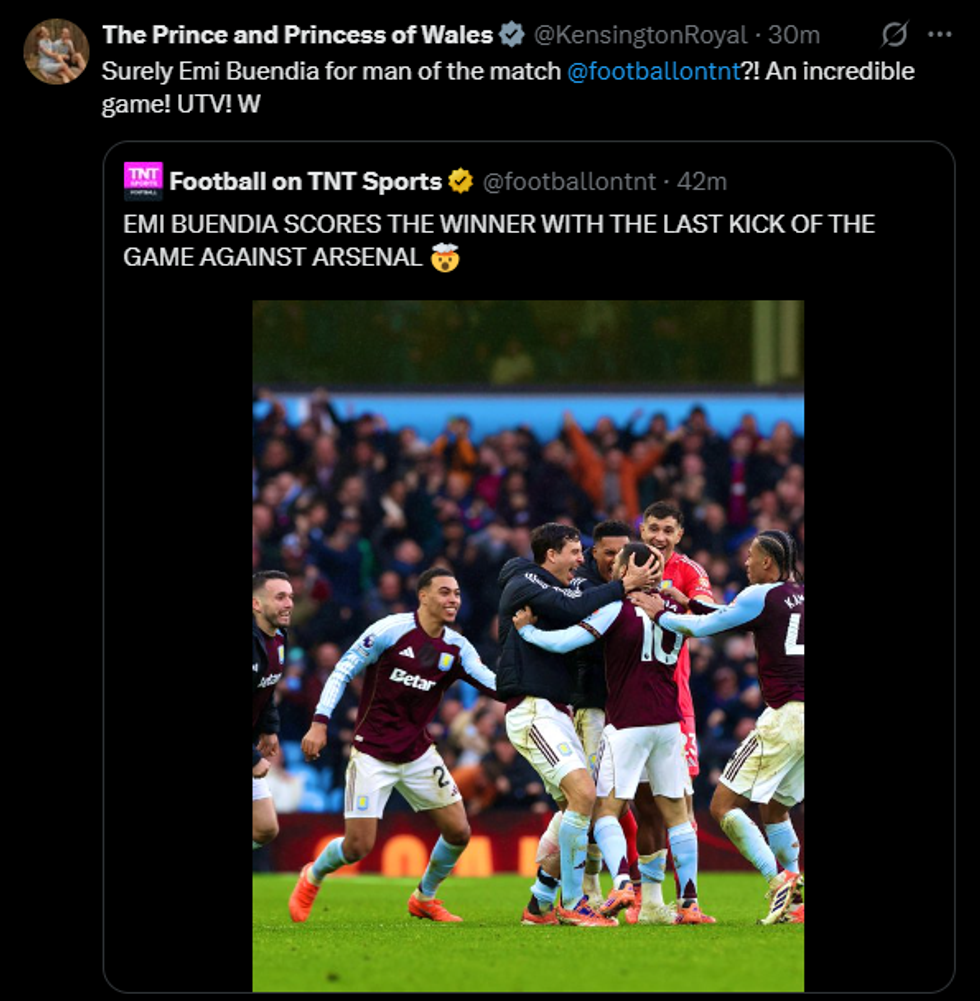 Prince William tweet