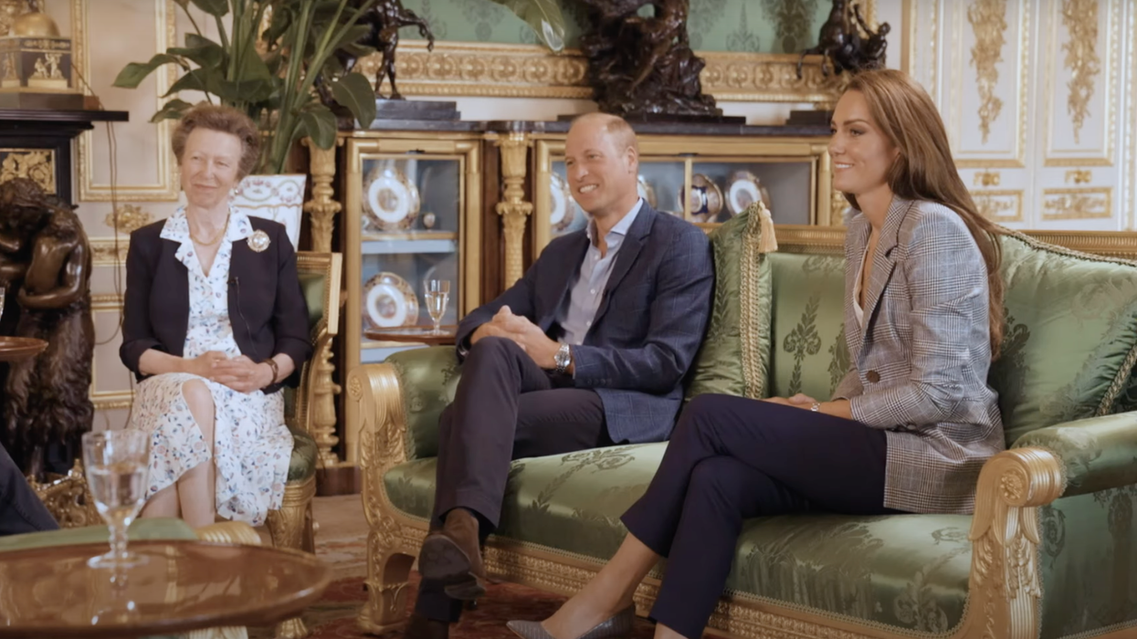 Prince William with Princess Kate and Princess Anne