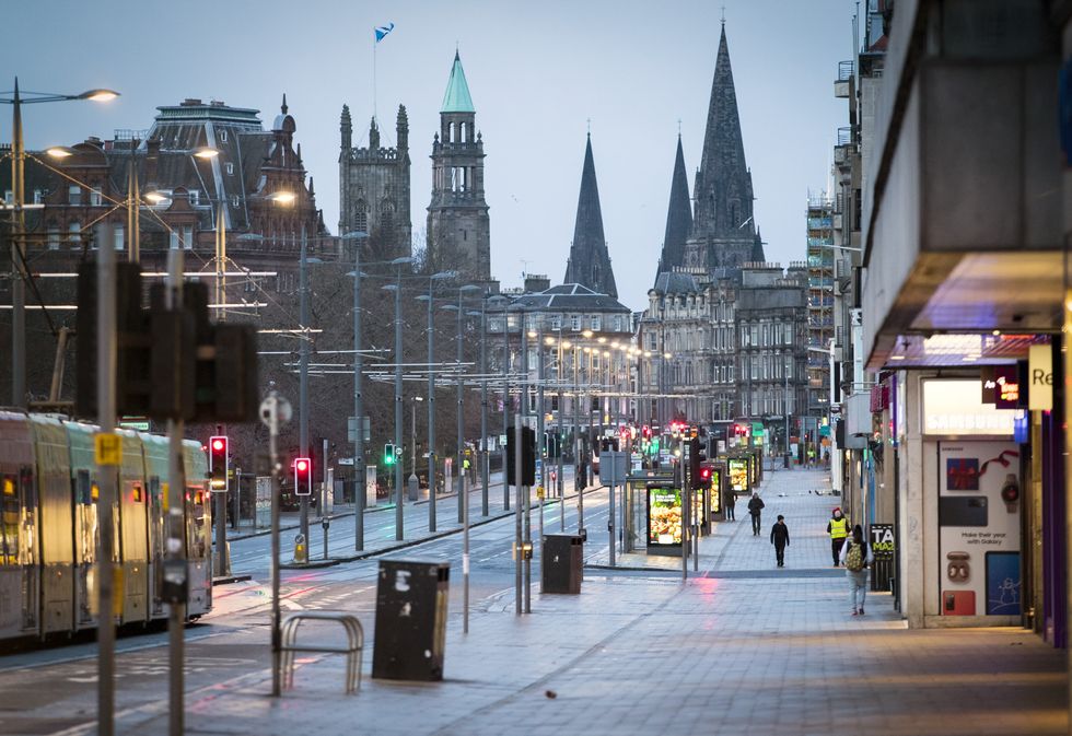Princes Street, Edinburgh in Scotland, when Covid-19 restrictions were increased in response to a new strain of the virus\u200b