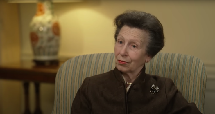 Princess Anne being interviewed