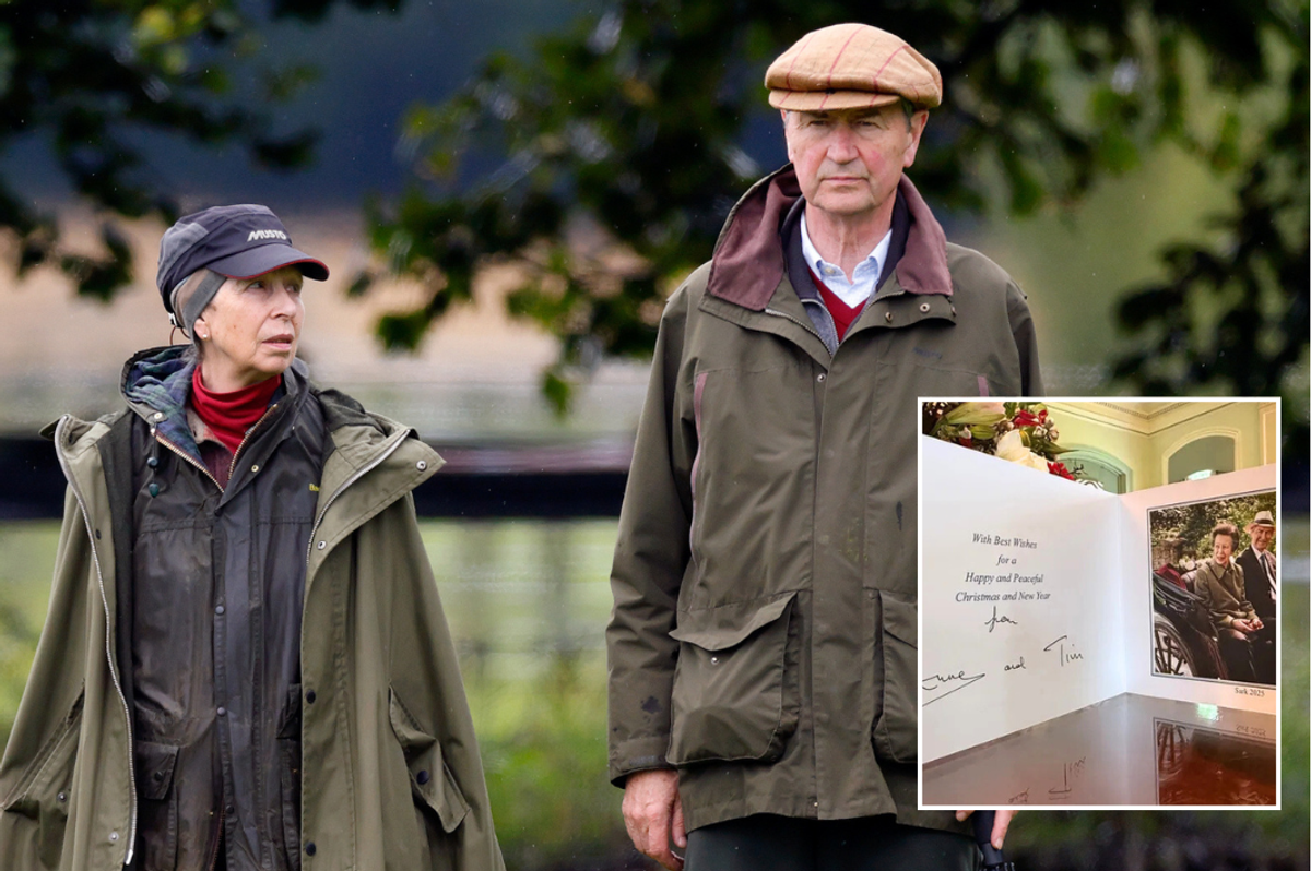Princess Anne drops royal title from Christmas card with husband Sir Timothy