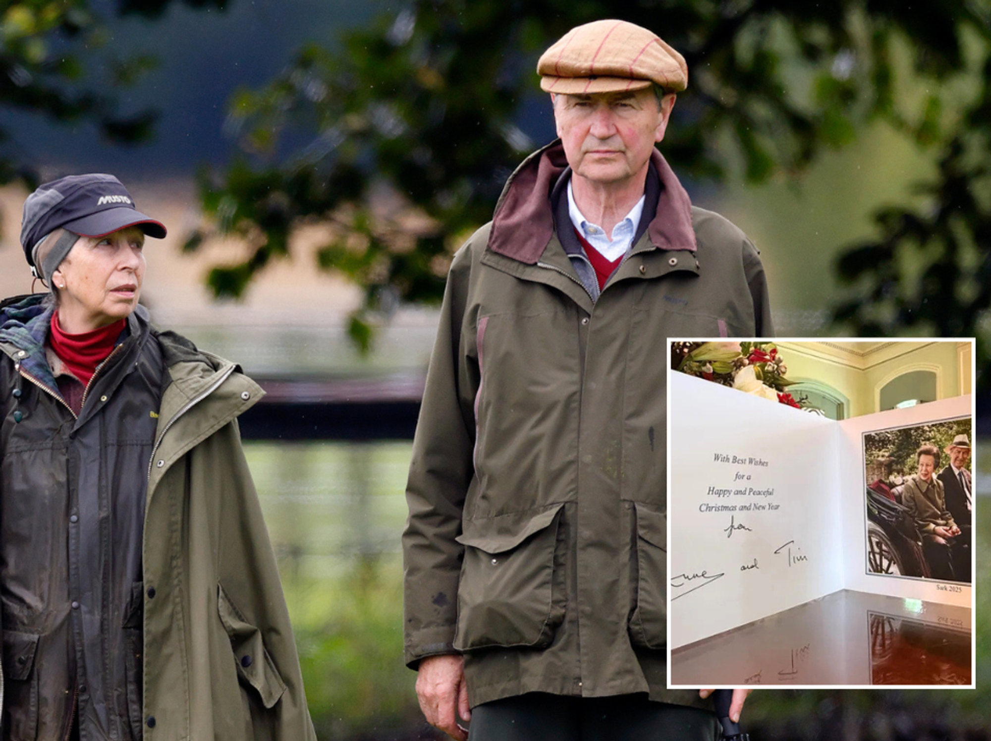 Princess Anne drops royal title from Christmas card with husband Sir Timothy