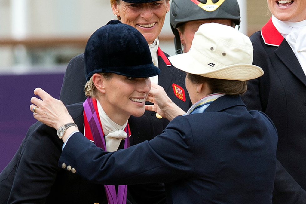 Princess Anne giving Zara medal