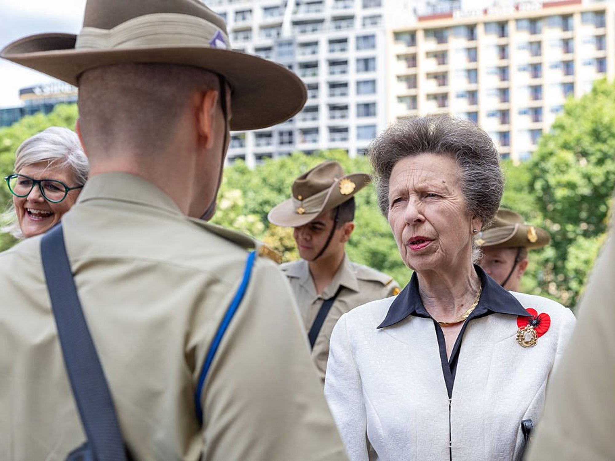 Princess Anne honours war dead in Australia laying a wreath during touching Remembrance service