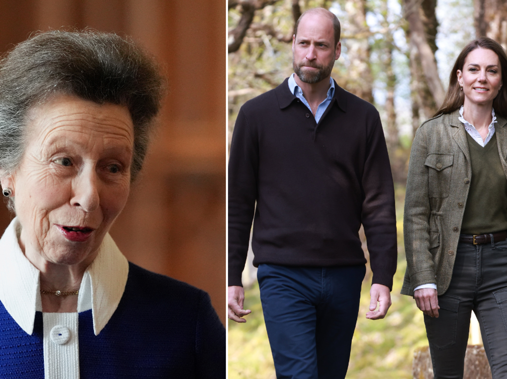 Princess Anne, Kate Middleton and Prince William