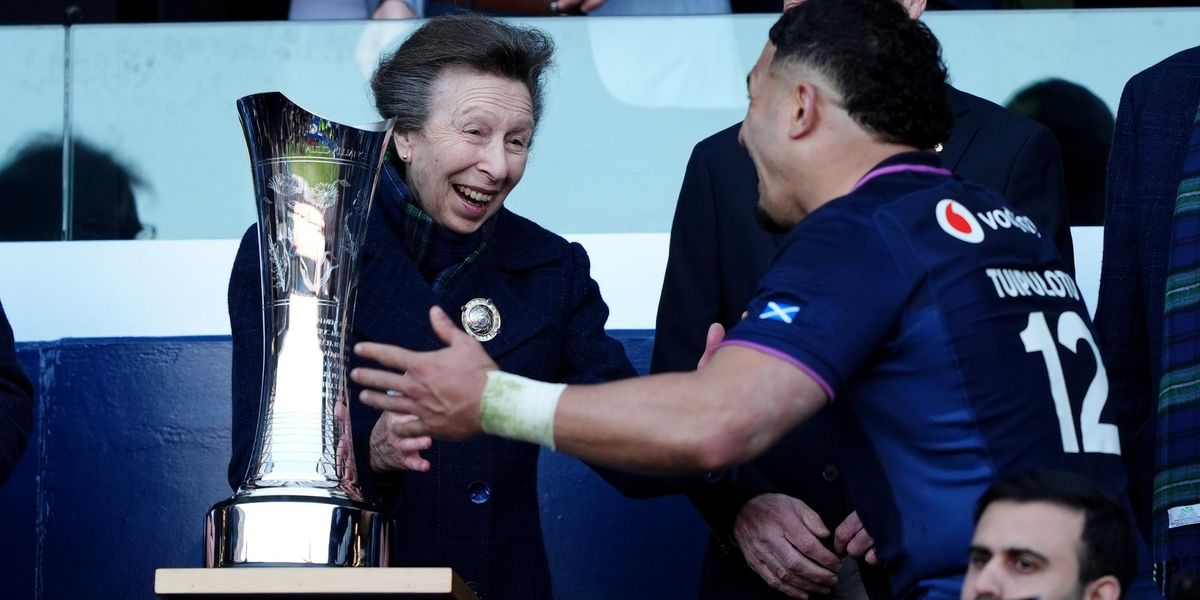 Princess Anne shares hilarious moment with Scottish rugby captain at Six Nations Princess Anne shares hilarious moment with Scottish rugby captain at Six Nations