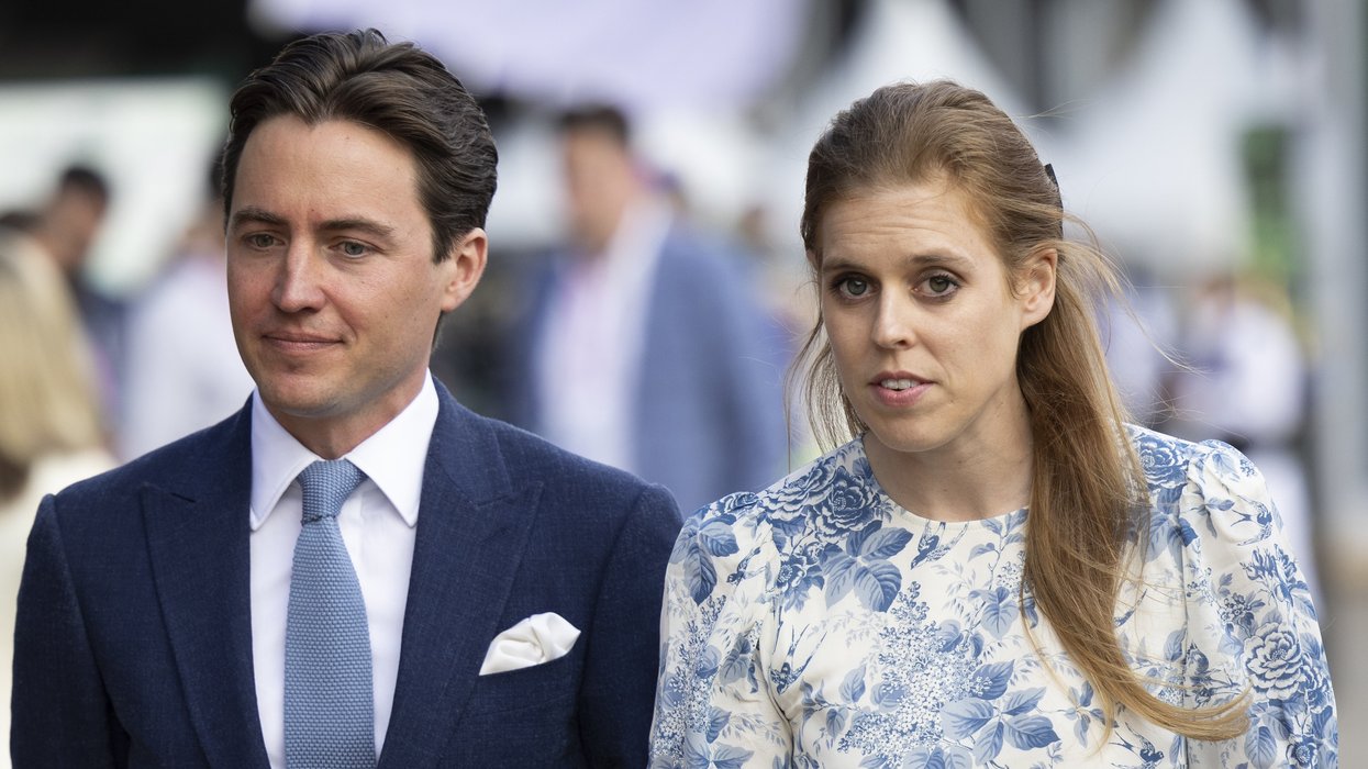 Princess Beatrice and her husband, Edoardo Mapelli Mozzi during a visit by members of the royal family to the RHS Chelsea Flower Show 2022