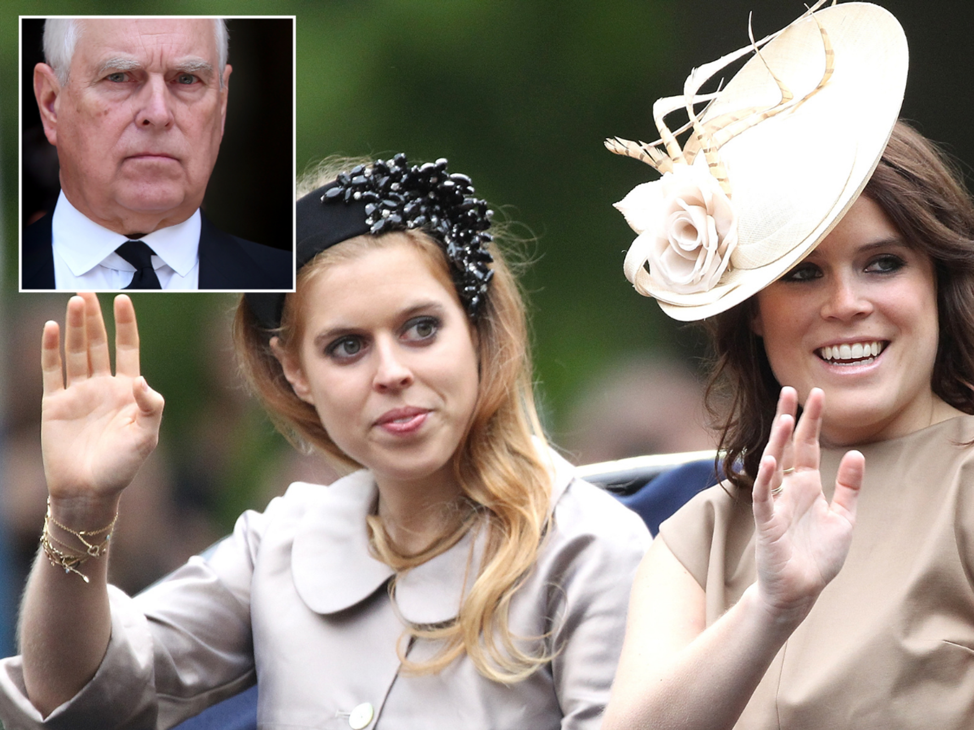 Princess Beatrice, Princess Eugenie, Andrew Mountbatten-Windsor