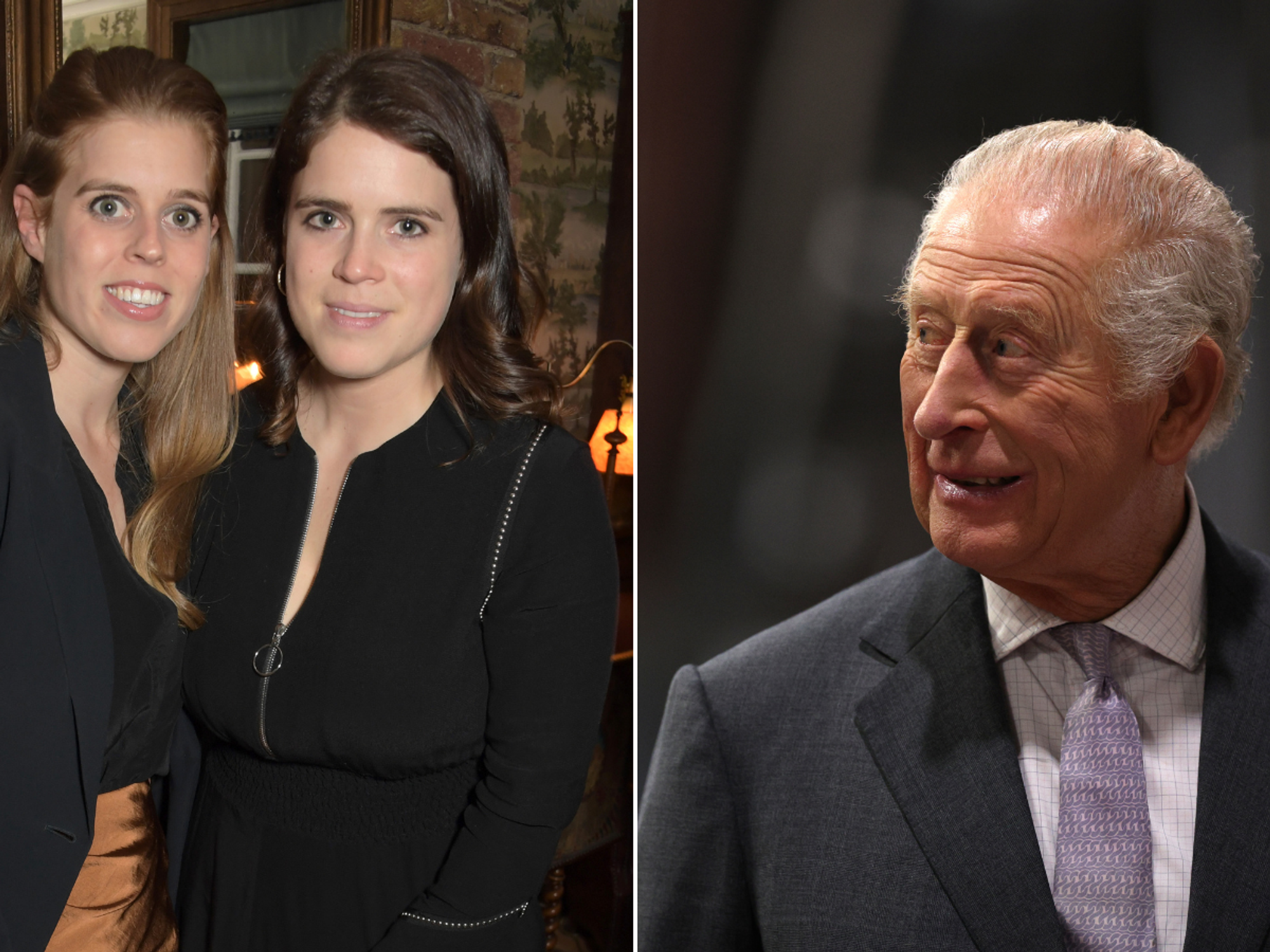 Princess Beatrice, Princess Eugenie, King Charles