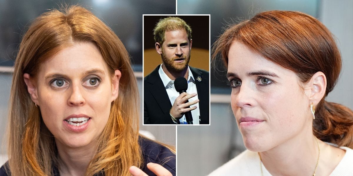 Princess Beatrice, Princess Eugenie, and Prince Harry together at a royal event