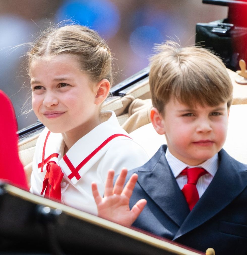 Princess Charlotte alongside Prince Louis