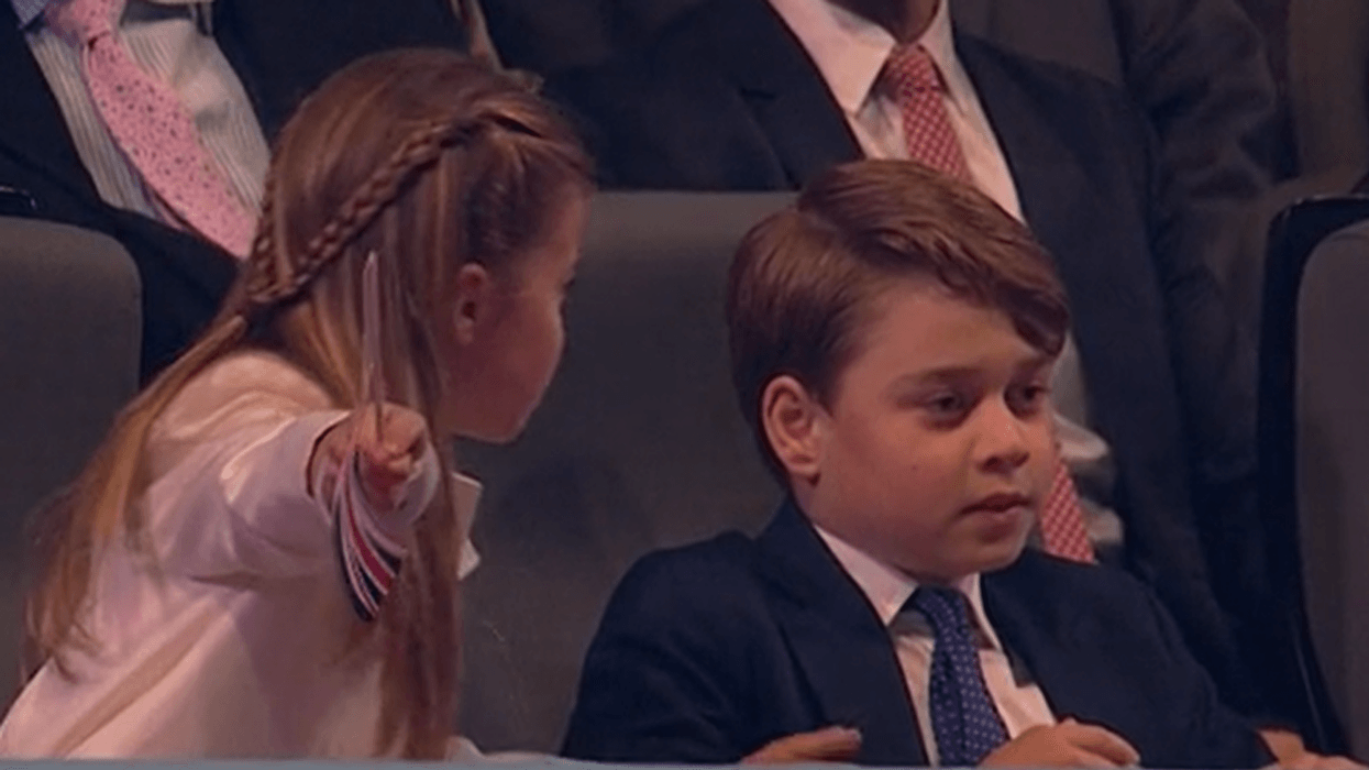 Princess Charlotte and Prince George at last night's Coronation concert