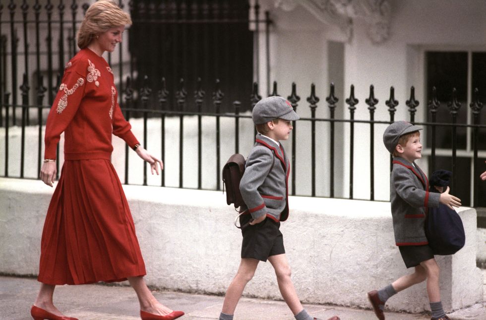 Princess Diana with Prince William and Prince Harry