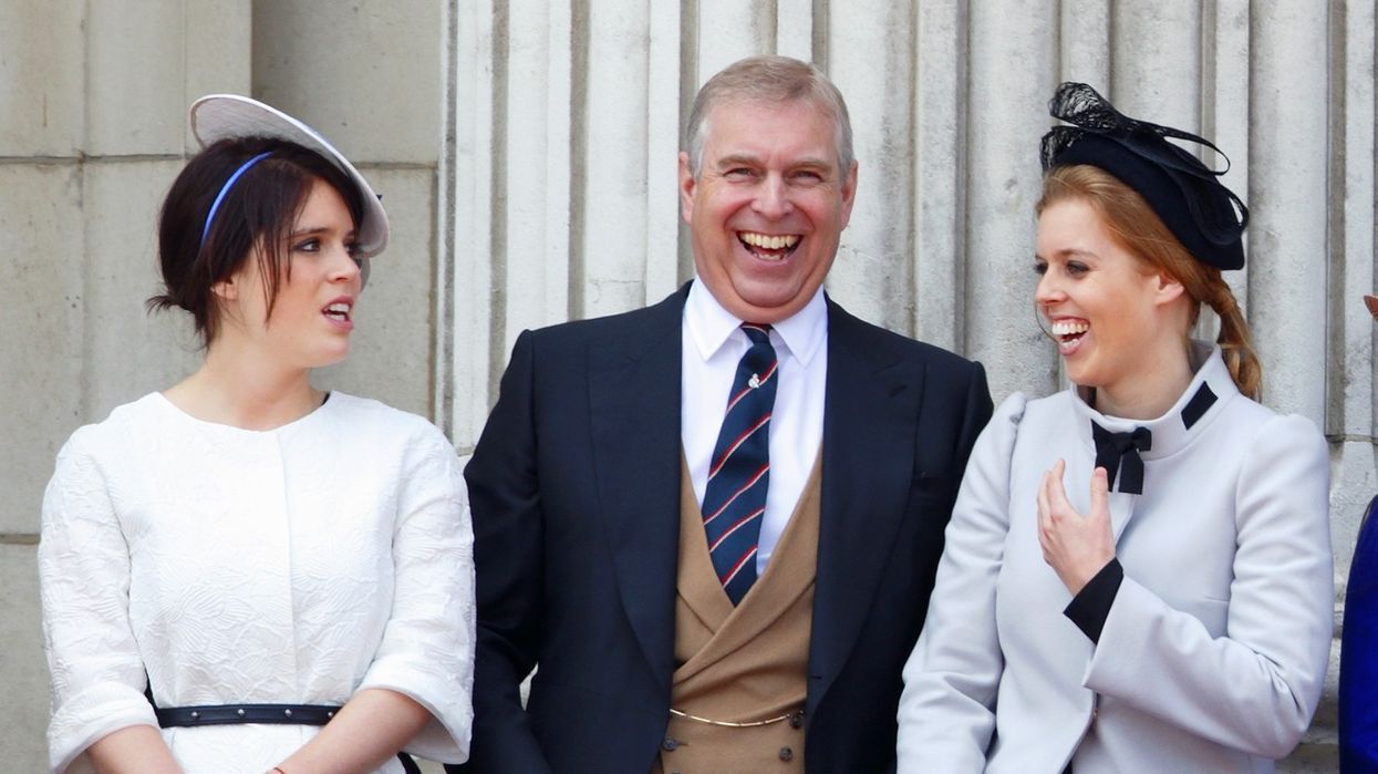 Princess Eugenie and Princess Beatrice and Prince Andrew