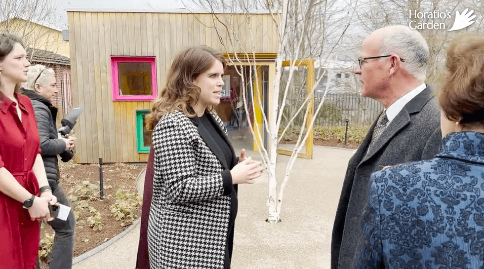 Princess Eugenie talking to volunteers