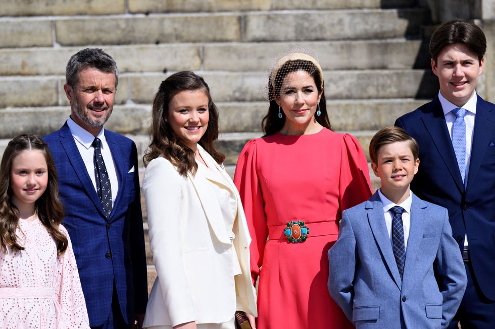 Princess Josephine, King Frederik, Princess Isabella, Queen Mary, Prince Vincent and Prince Christian