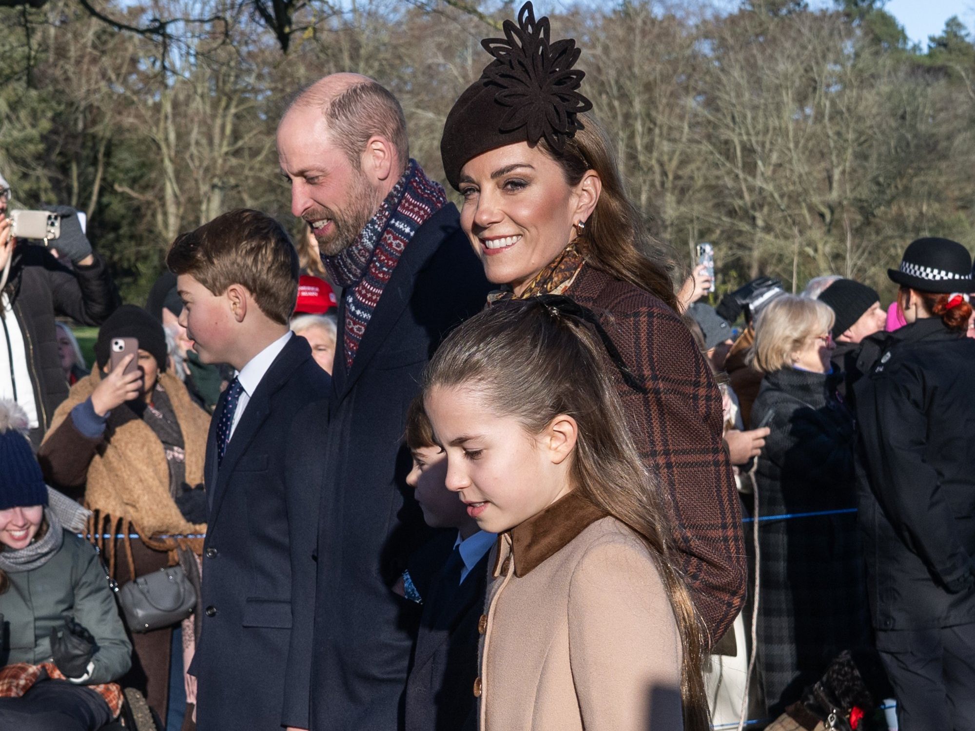 Princess Kate and Prince William bring George, Charlotte and Louis to Sandringham for Christmas D...