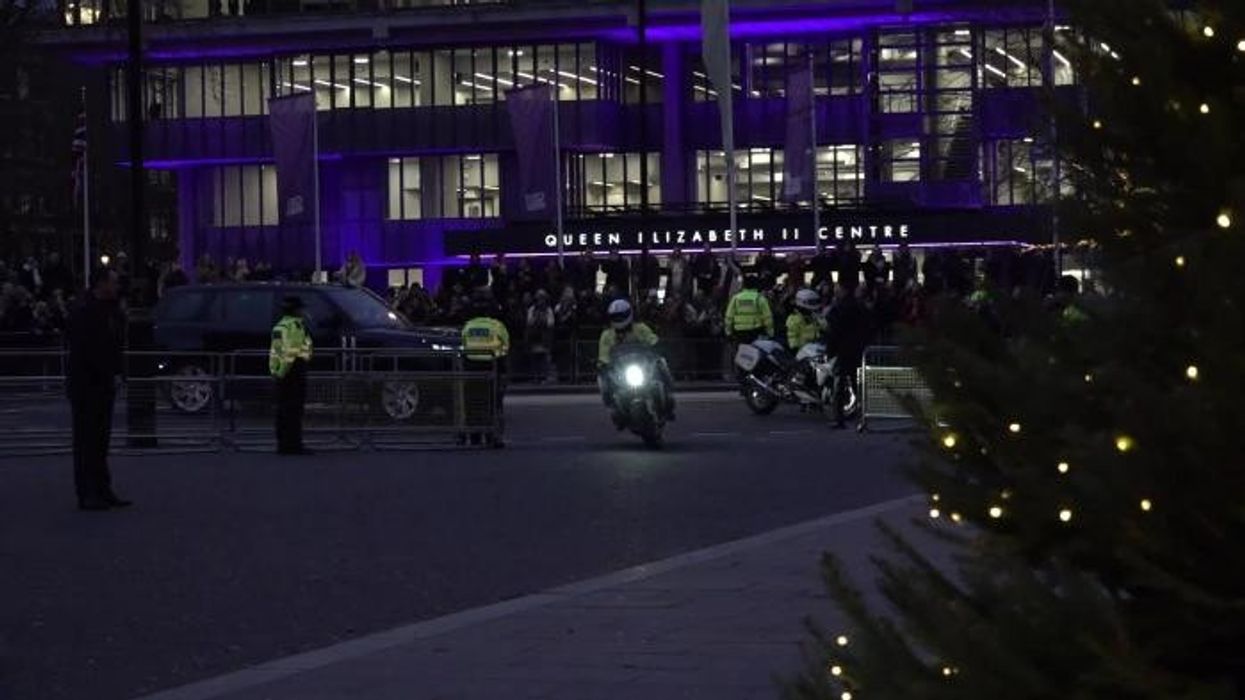 Princess Beatrice and Edoardo step out with Wolfie for Princess Kate's Christmas Carol Service