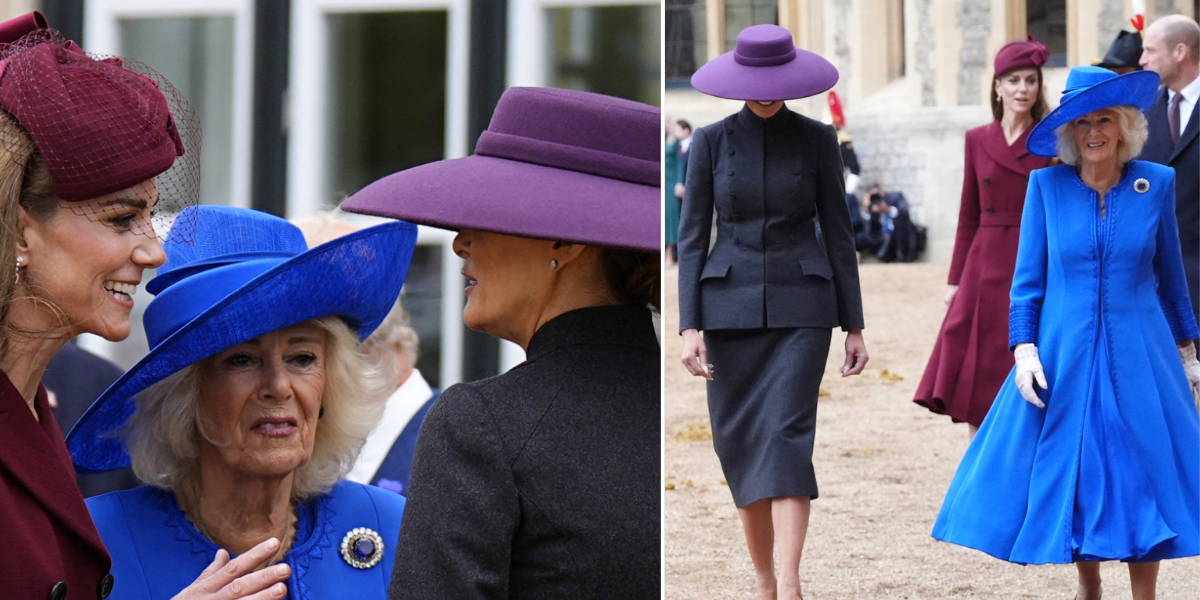 NextImg:Melania Trump, Princess Kate and Queen Camilla match in perfectly coordinated colours on the Windsor stage