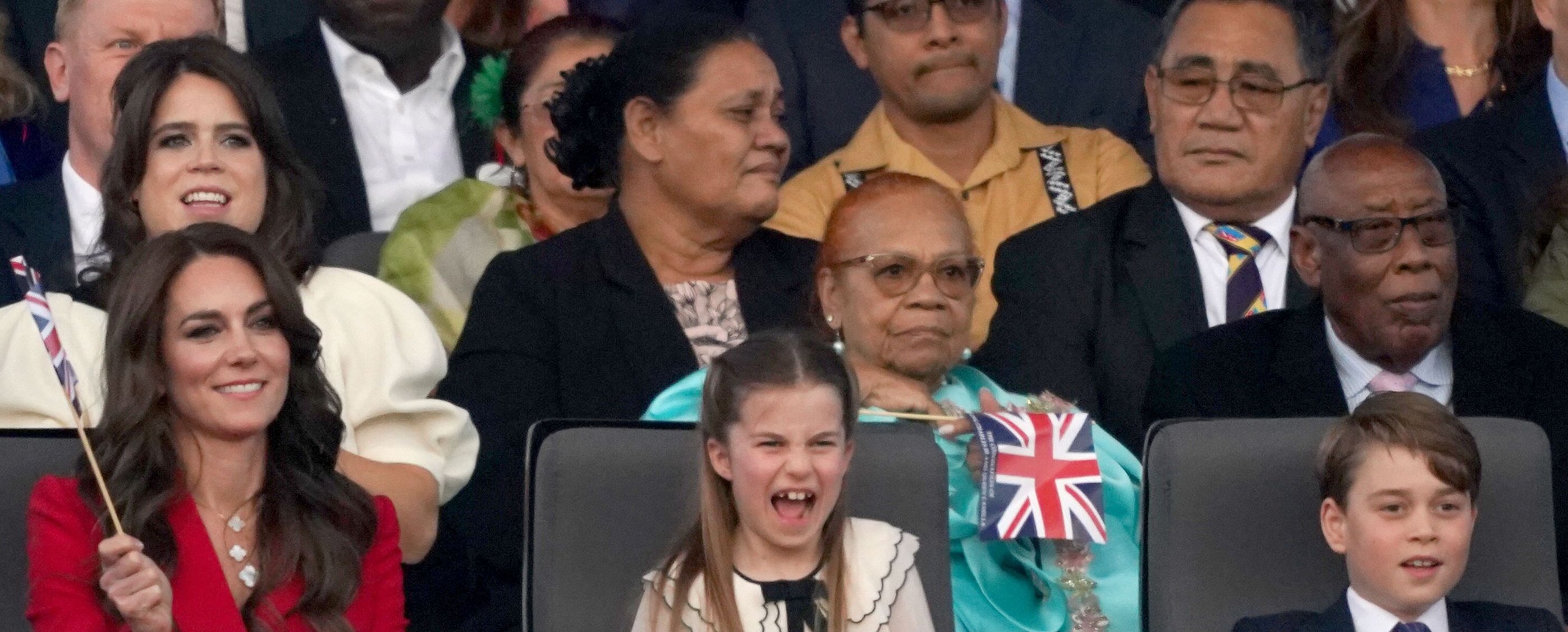 Princess Kate sat with daughter Princess Charlotte and son Prince George