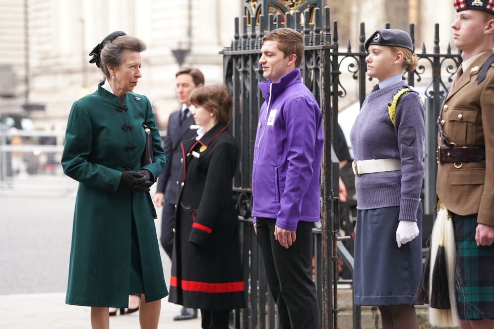 Princess Royal arriving for a Service of Thanksgiving for the life of the Duke of Edinburgh, at Westminster Abbey in London. Picture date: Tuesday March 29, 2022.