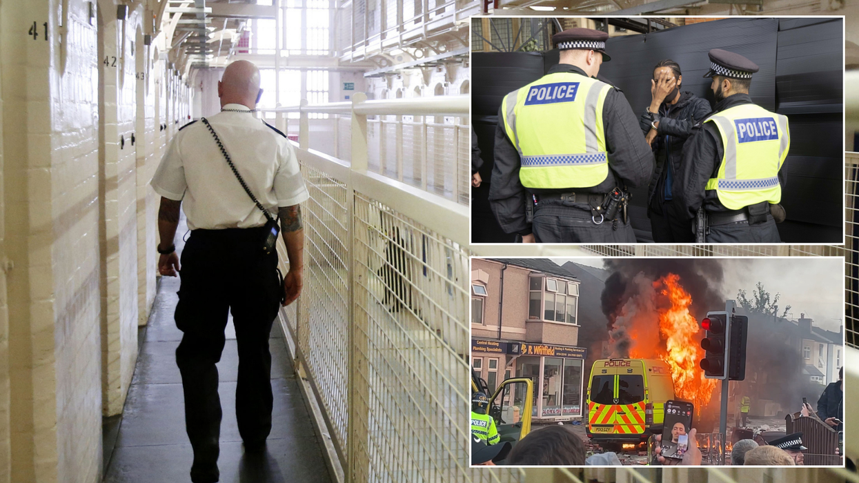 Prison guard/Police arrest at Notting Hill Carnival/Southport riot