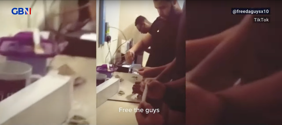 Prisoners filming from inside their cell