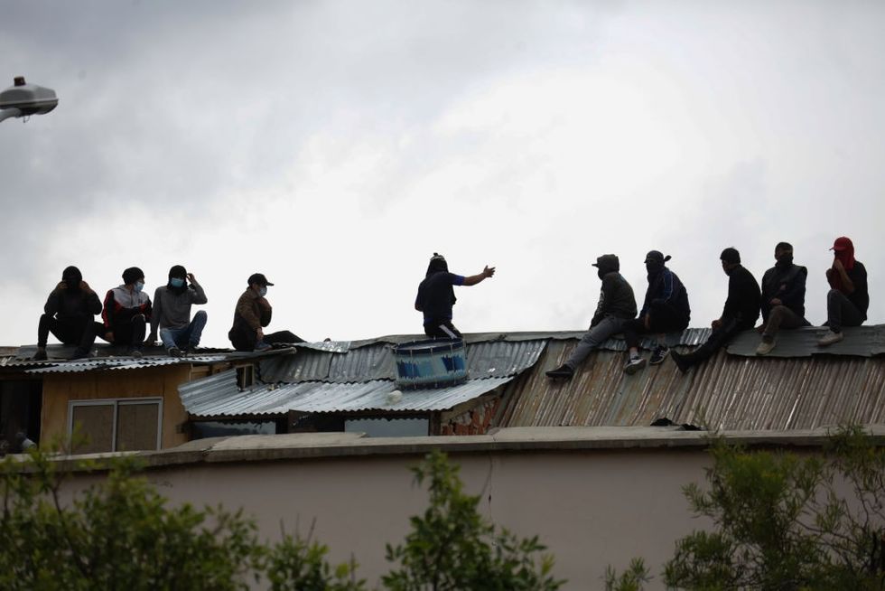 Prisoners on a roof