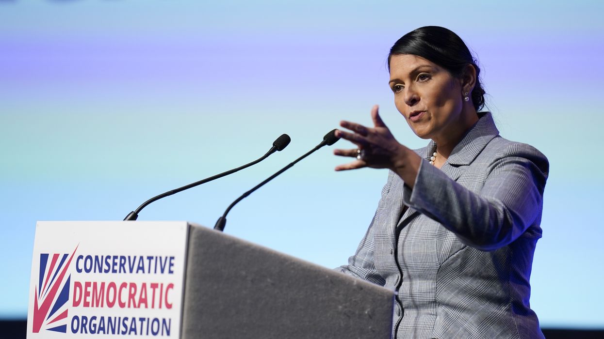 Priti Patel giving a speech
