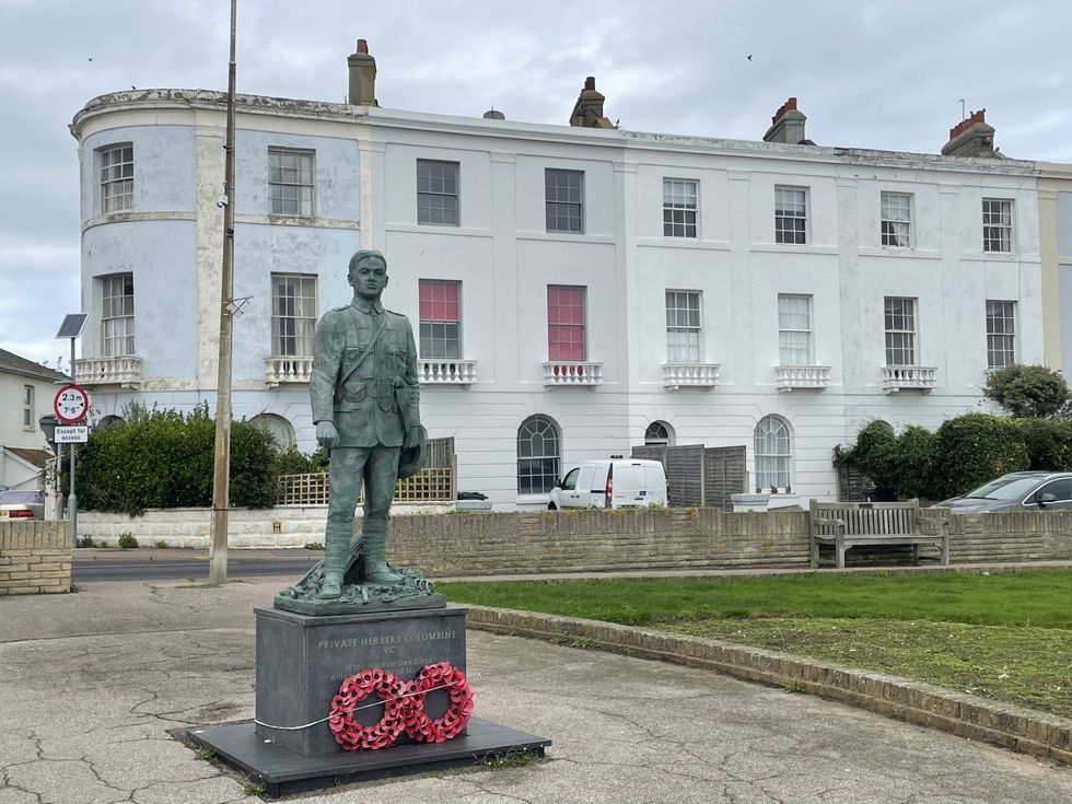 Private Columbine's statue in the heart of Walton-on-the-Naze