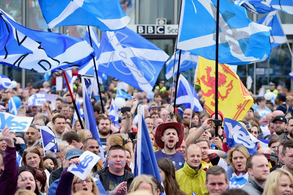 Pro-independence supporters in Scotland