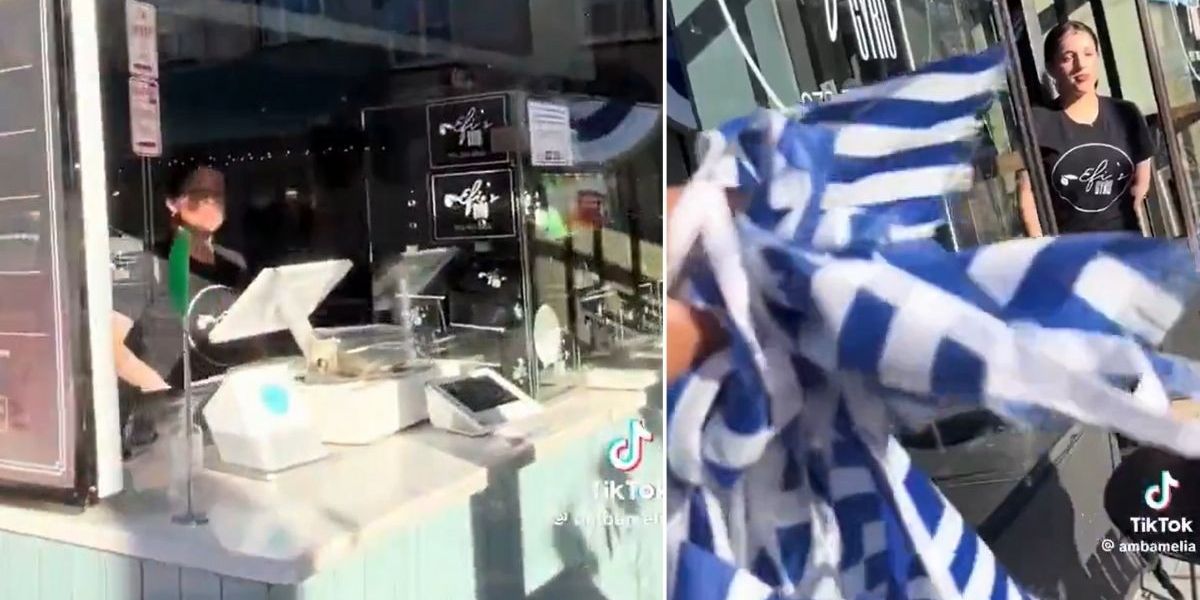 NextImg:'Embarrassing and offensive!' Pro-Palestine activist mistakenly rips down Greek flag in Israel mix-up