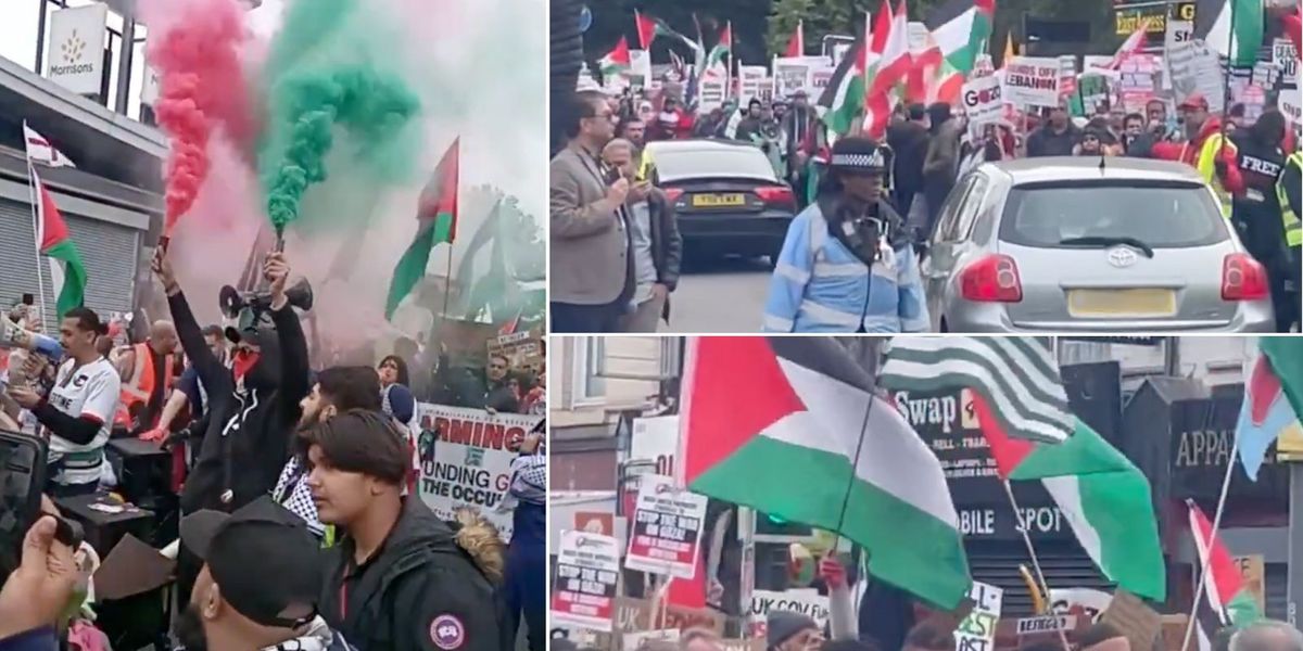 NextImg:Palestine protesters demand Israel be ERADICATED as they also chant for the UK to be 'shut down'
