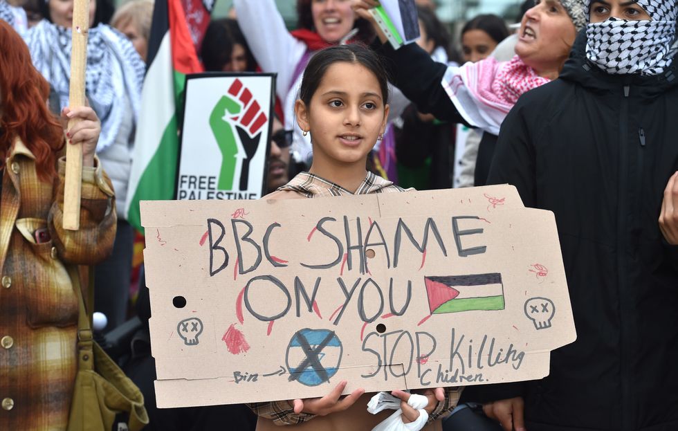 Pro-Palestine protest outside BBC HQ