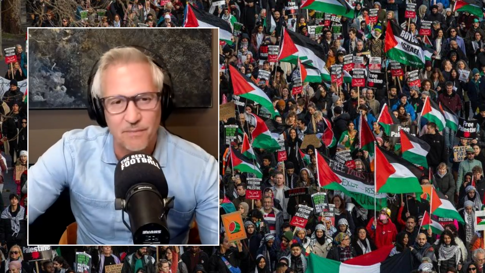 Pro-Palestine protesters/Gary Lineker