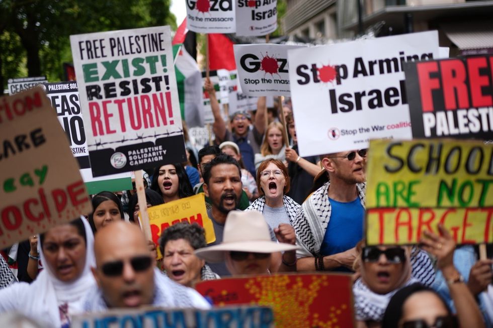 Pro-Palestine protesters gather in London