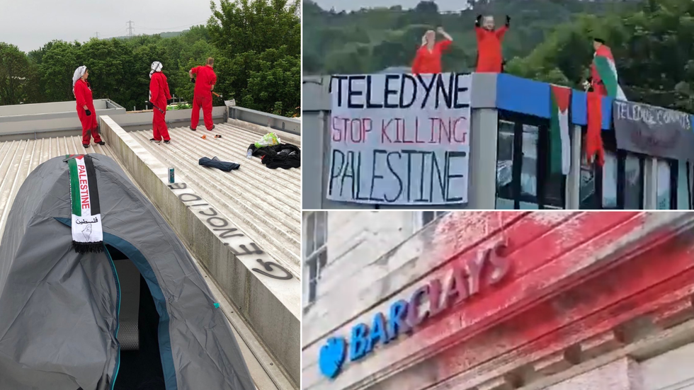 Pro-Palestine protesters in Brighton and Shipley