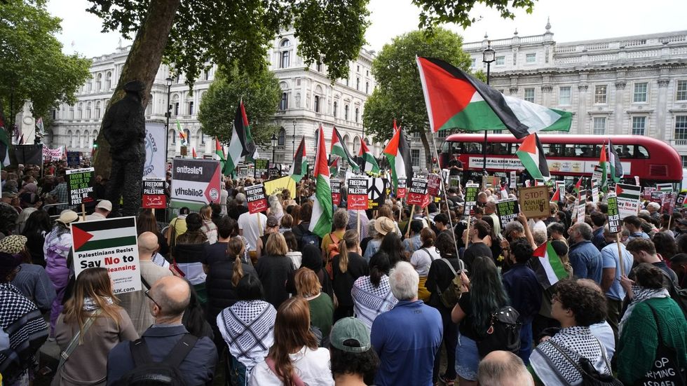 Pro-Palestine protesters marching in London