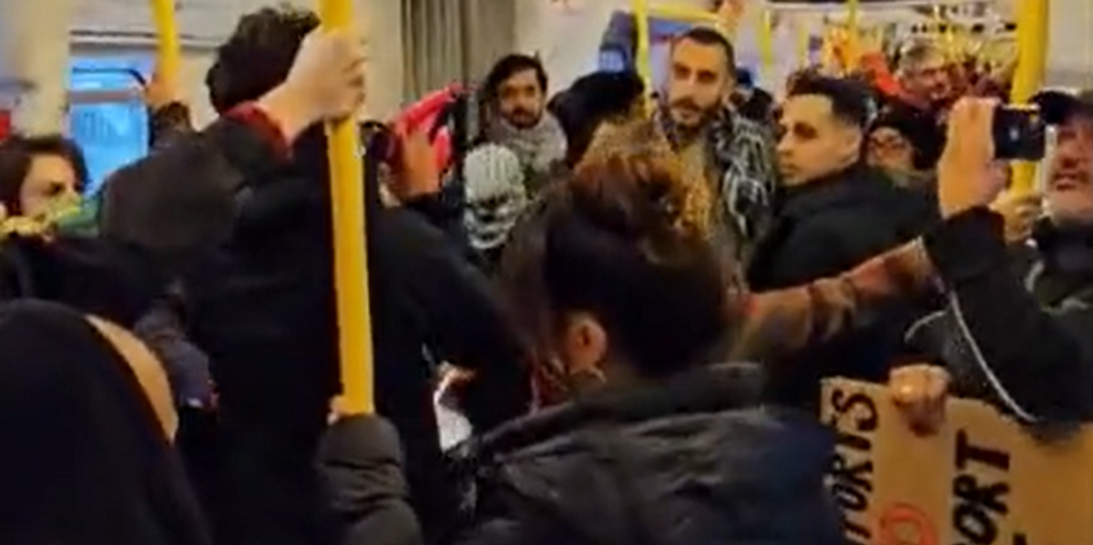 NextImg:London Tube train taken over by pro-palestine protestors chanting for INTIFADA
