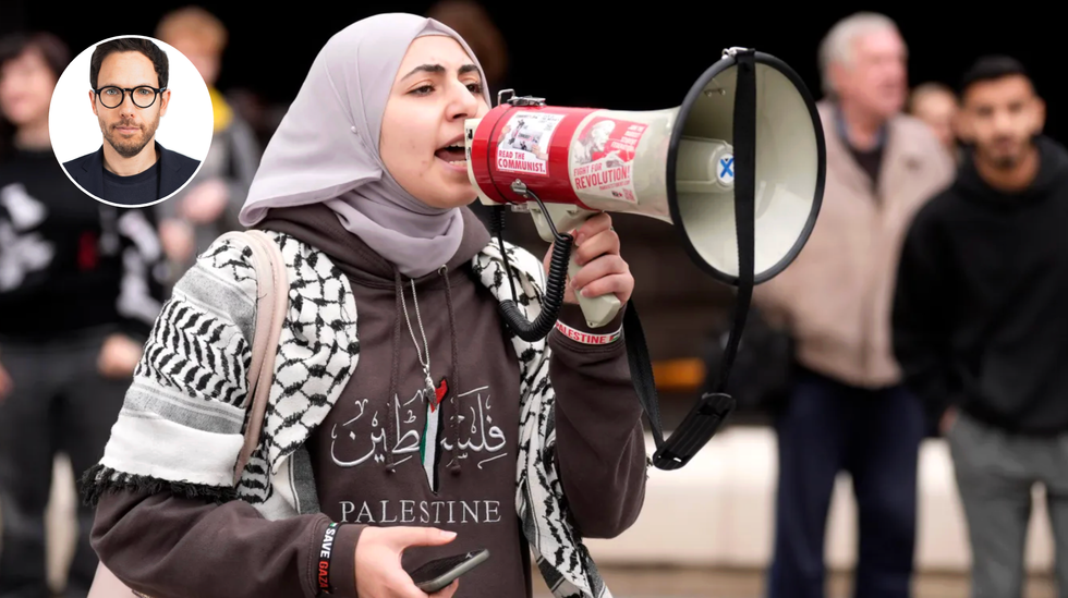 Pro-Palestine protestor in Sheffield today