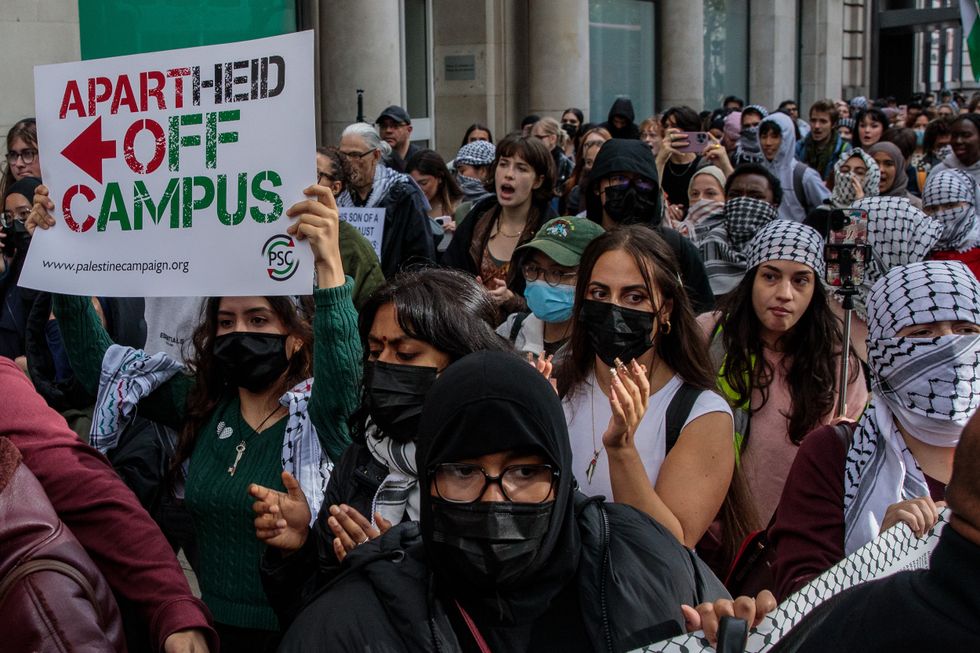 Pro-Palestine university students during a protest