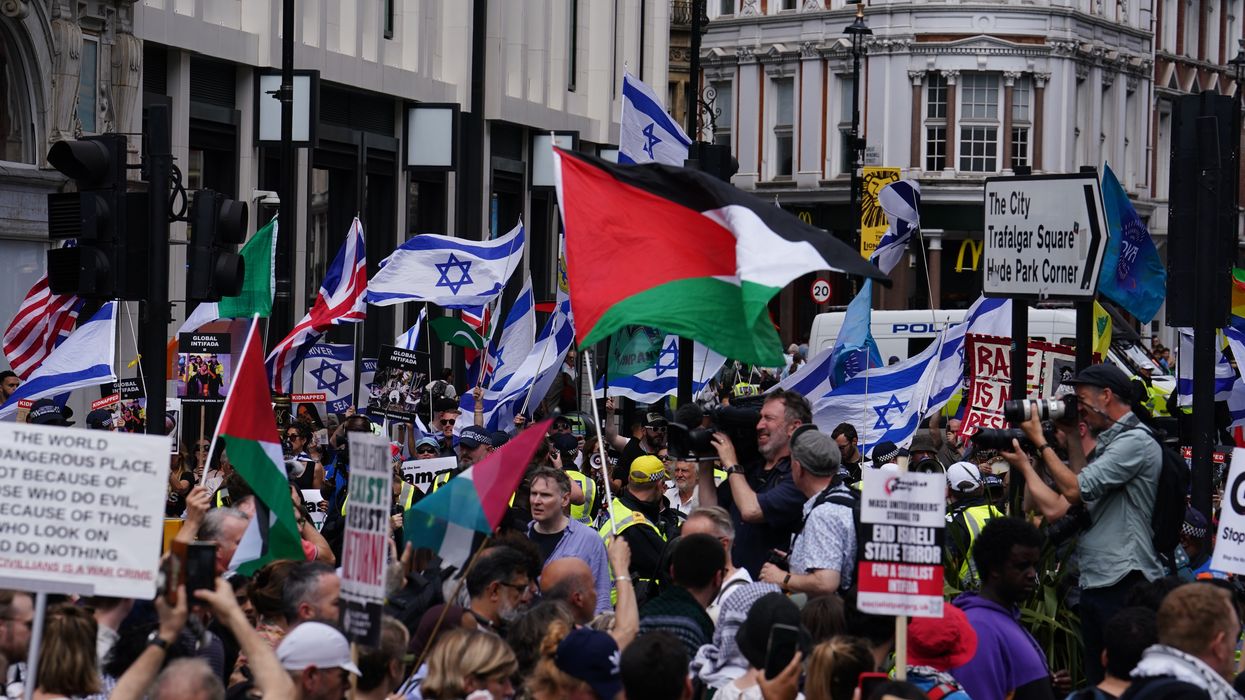 Pro-Palestinian and counter-protest march