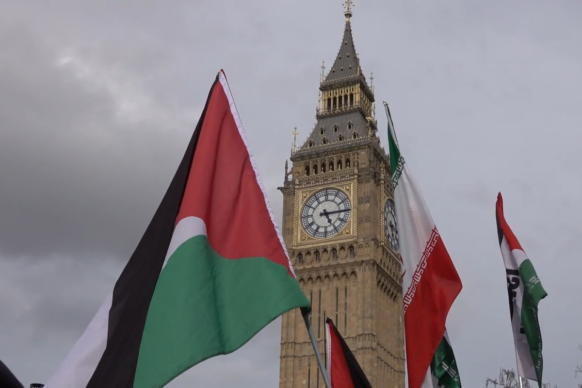 Pro-Palestinian protest outside parliament
