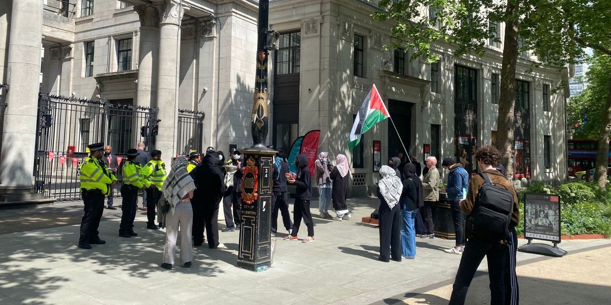 Pro-Palestinian protesters chant ‘shame on you’ as activists target London Defence Conference